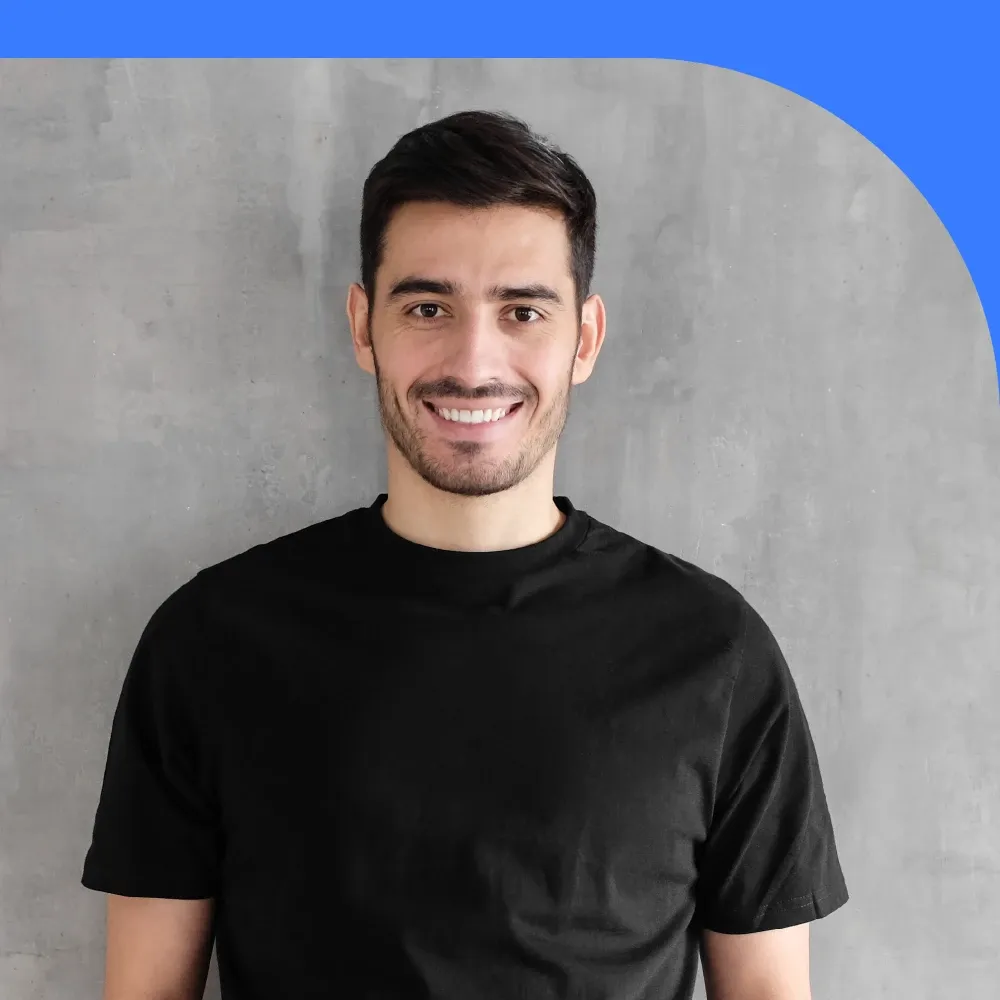 An employee of TaskUs, a digital outsourcing provider